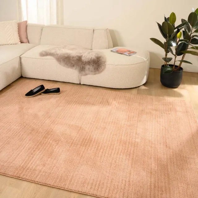 Tapeso Vloerkleed strepen - Fancy Lines oudroze 80x150