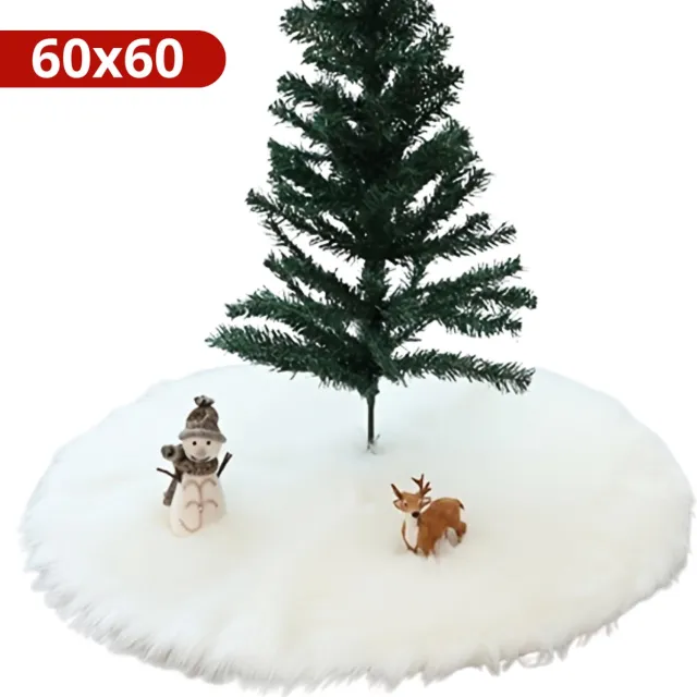 Bovista Kerstboom Mand - Kerstboomrok Voor Kunstboom - Kerstboomrok - Kerstboomkleed - Kerstkleed - Kerstboomring - Kerstrok - Kerstboomdeken - Rond 60cm Wit