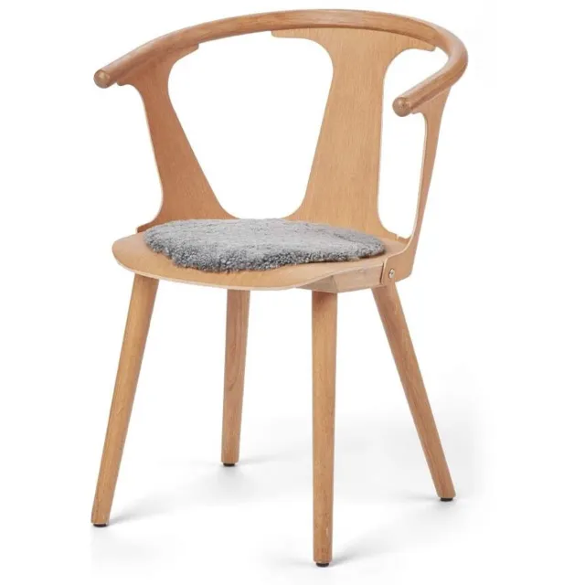 Sheepskin House Kortharige Schapenvacht Stoel Cover - D34 cm Light Grey