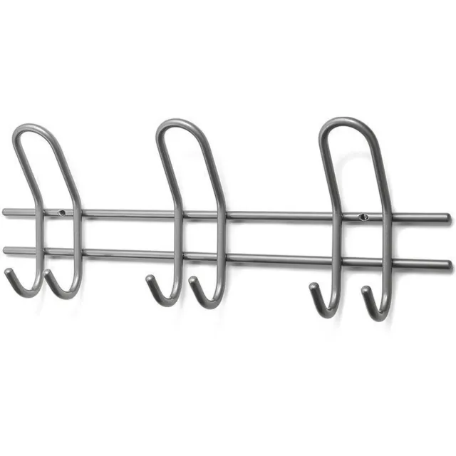 Habo kapstok - 6 haaks - Metaal - 45 cm breed - Antraciet grijs