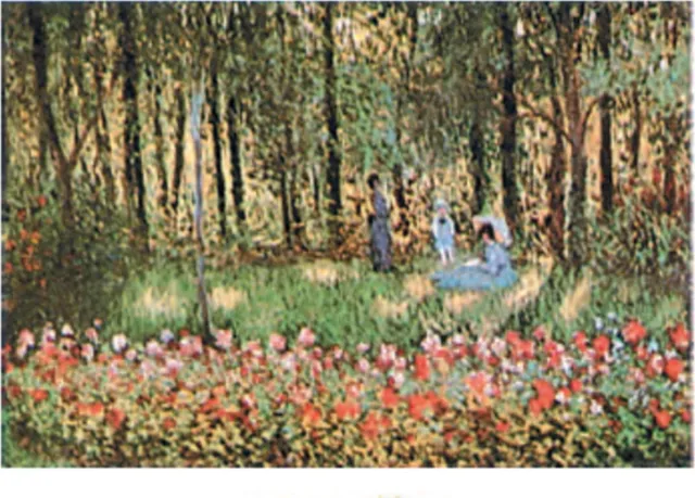 Catch Projecten Mini kunstposter - Claude Monet - De familie in hun tuin - 24x30 cm Multicolor