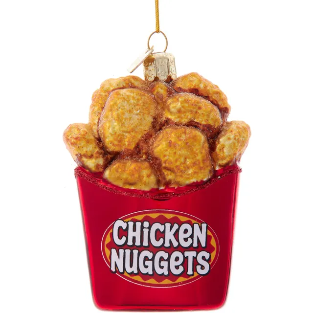 Kurt S. Adler glazen kerstbal kipnuggets 9cm rood, bruin