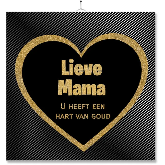 MC Living Tegel Met Opdruk | Verjaardag kado | Toilet WC | Lieve Mama u heeft een hart van goud Multi-Color