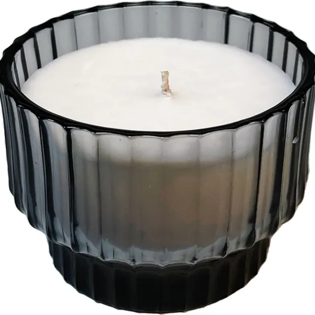 XLBoom Volta Small "Morning Glow" Geurkaars - in Glas - 30 branduren - Grijs - Ø9,5 cm
