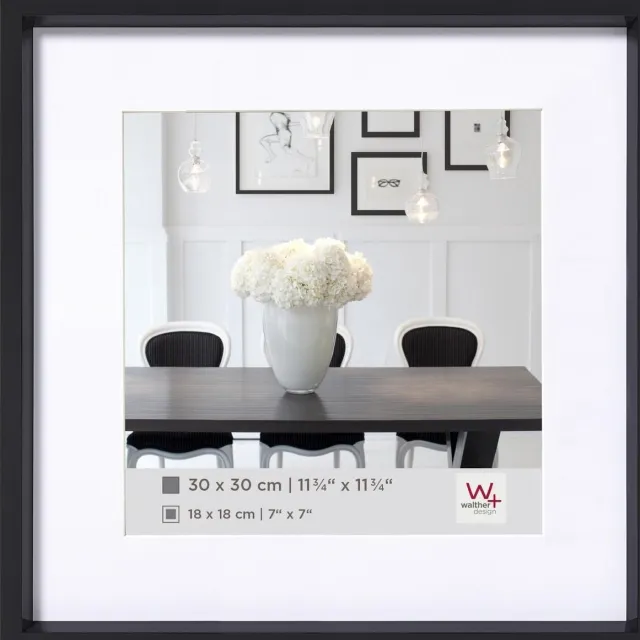 Walther Steel Style - Kunststof lijst - Fotoformaat 40x40 cm - Zwart