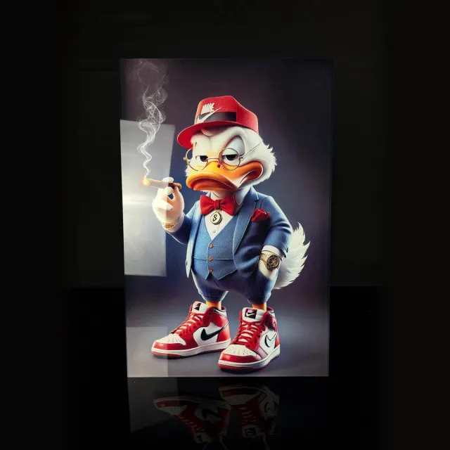 blackarts Smoky Donald Duck schilderij op plexiglas 50x80cm color