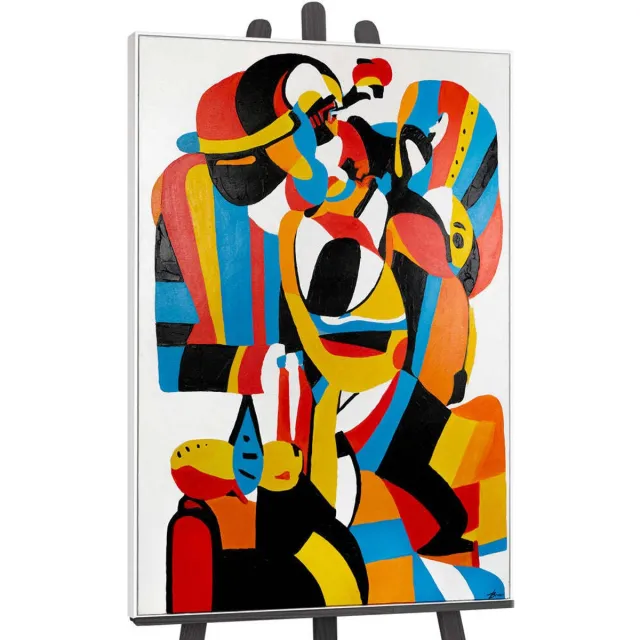 YS Canvas schilderij groot handgeschilderd expressieve vorm abstract krachtig – YS-Art Gallery – Expressieve wanddecoratie voor woonkamer – Modern schilderij voor hal en kantoor White