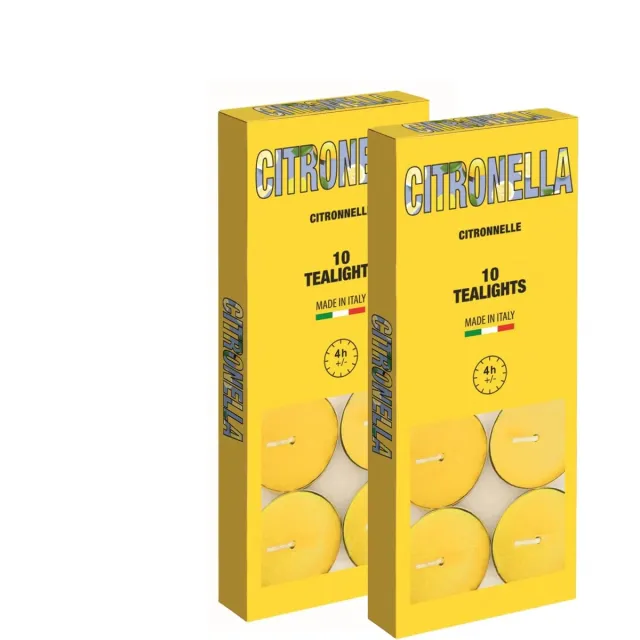 Benson citronella theelichtjes – waxinelichtjes - 20 stuks – binnen en buiten geel