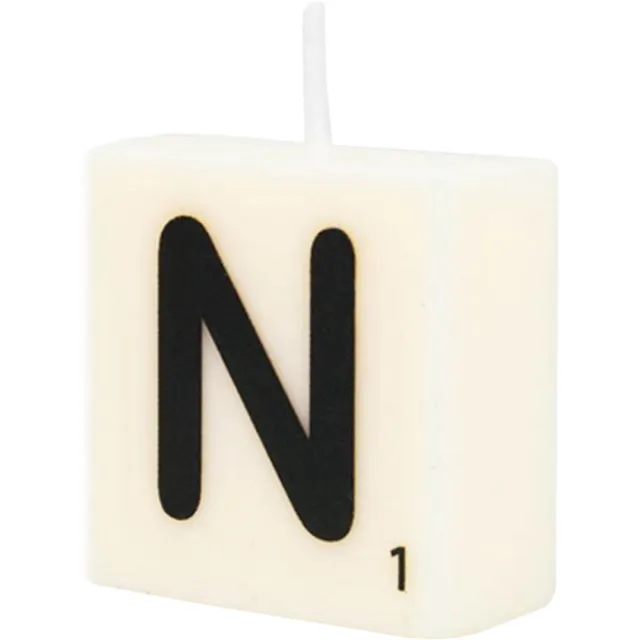 Paper dreams Letter Kaarsje - N Zwart wit