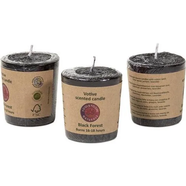 Phoenix Import Mani Bhadra Geurkaarsje Votief Black Forest (3 stuks) Zwart