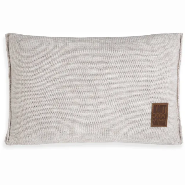 Knit Factory Uni Sierkussen - Rechthoekig kussen - Kussen woonkamer - Bank kussen - Decoratie kussen - Beige - 60x40 cm - Kussenhoes inclusief kussenvulling