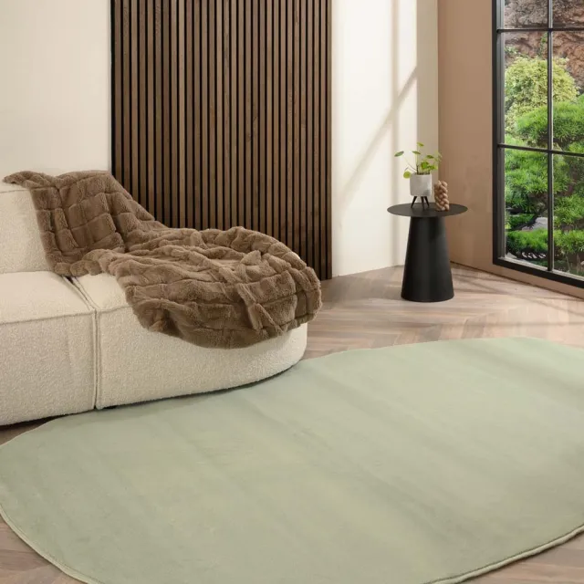 Tapeso Organisch vloerkleed - Ease Pebble zachtgroen 200x300