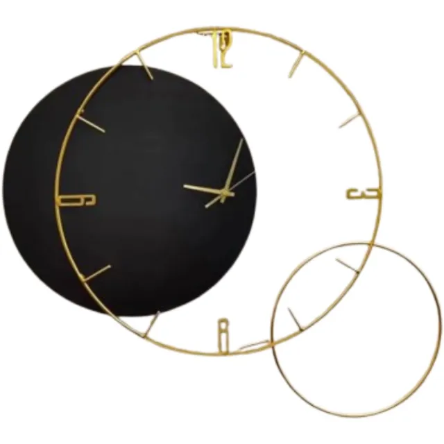 DailySupplies® Klok - Wandklok Modern - Klokken - Industrieel - Zwart en Goud
