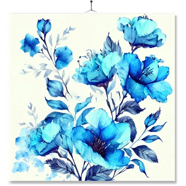 MC Living Tegel Met Opdruk | Kado | Cadeau | Delfs blauwe bloemen Ontwerp 12