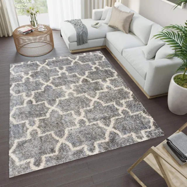 Tapiso Versay Vloerkleed Shaggy Hoogpolig Woonkamer Tapijt Donkergrijs1