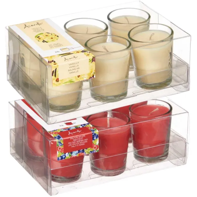 Arte r Arte regal geurkaarsen set - 6x rood fruit - 6x vanille - in glas - 8 branduren