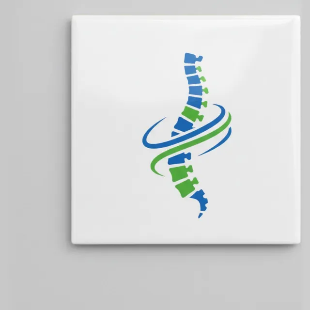 Nevolis Abstracte Wervelkolom & Wellness Symbool Keramische Tegel – Moderne Gezondheid & Balans Wanddecoratie – 15 x 15 cm Multi Color