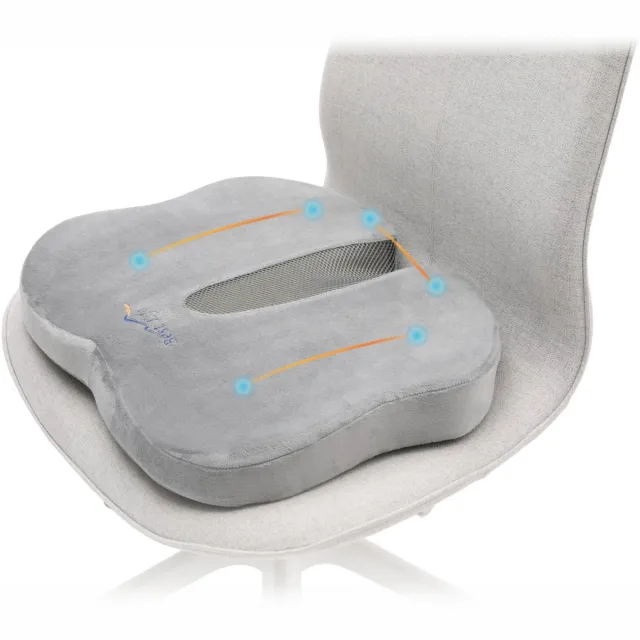 Best Life Wigkussen - Zitkussen - Stuitkussen Orthopedisch - Ergonomisch Stoelkussen Grijs