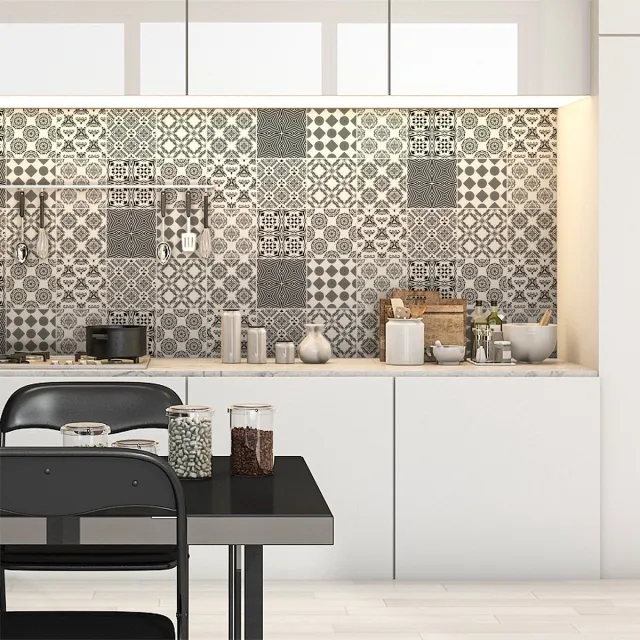 Ambiance Sticker Zelfklevende tegelmuurstickers voor keuken en badkamer - 9 Scandinavische tegelstickers van Kaltina - 9 stickers 20x20cm Multi color