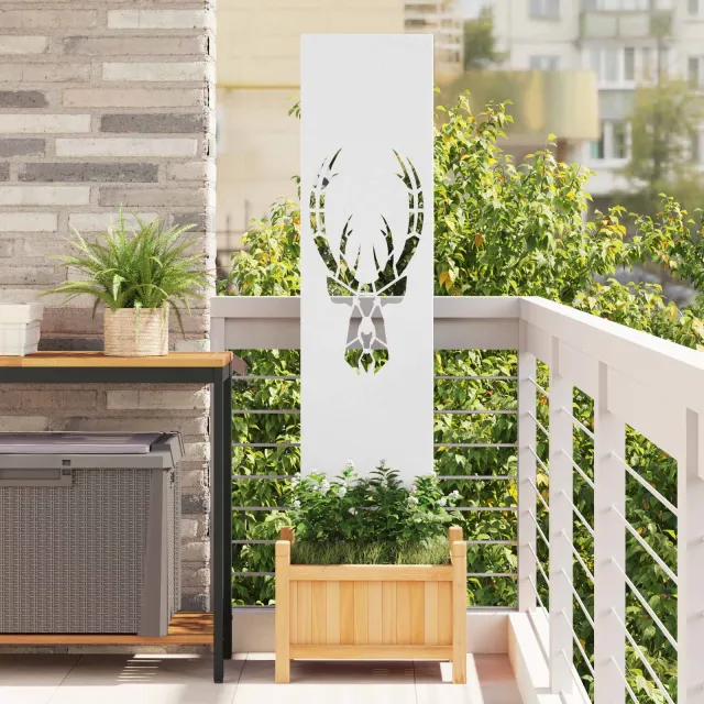 vidaXL Tuin Privacy Screen Wit 32 x 140 cm Koudgewalst staal