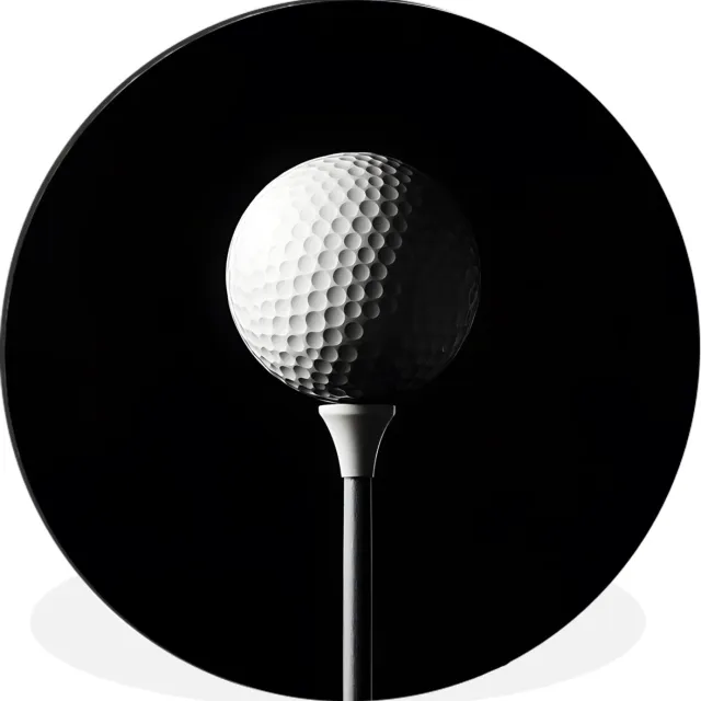 WallCircle Wandcirkel - Muurcirkel - Golfbal - Minimalistisch - Wit - Aluminium - Dibond - 60x60 cm - Binnen en Buiten