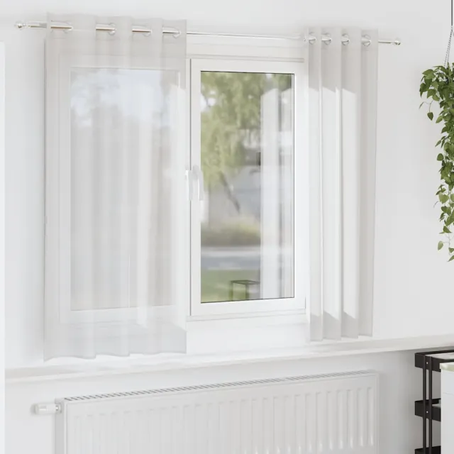 vidaXL Gordijnen voile met doorvoertules 2 st wit