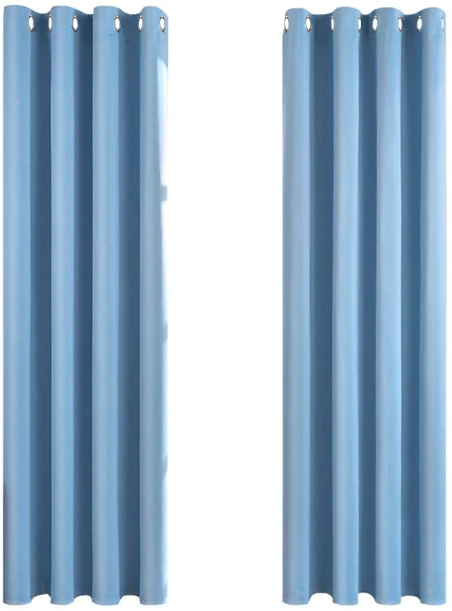 Unyqoos Modern Verduisterend Thermogordijn met Eenvoudige Installatie voor Diverse Ruimtes, 260 x 140 cm, Lichtblauw, Set van 2