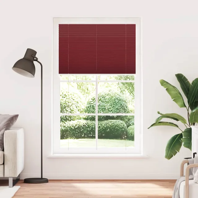 vidaXL Plissé rolgordijn 115x200cm stofbreedte 114,4cm bordeauxrood