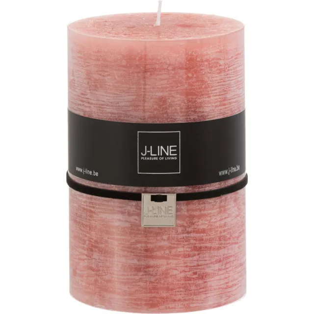 J-Line cilinderkaars - terracotta - XL - 120U - 6 stuks Roze