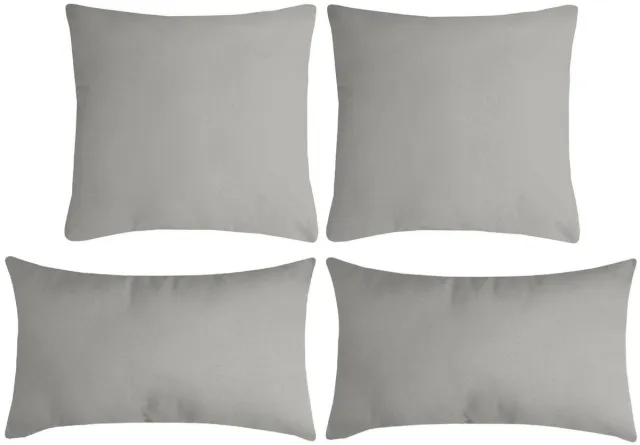 Stof Textile sierkussen Nelson - set 4x - lichtgrijs - 2 formaten - bank kussens - polyester