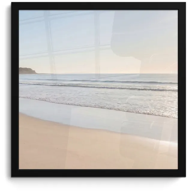 FrameYourWall Poster in lijst - Fotolijst 40x40 cm - Posters - Zee - Zon - Zand - Posterlijst zwart - Decoratie - Wanddecoratie woonkamer - Muurdecoratie slaapkamer