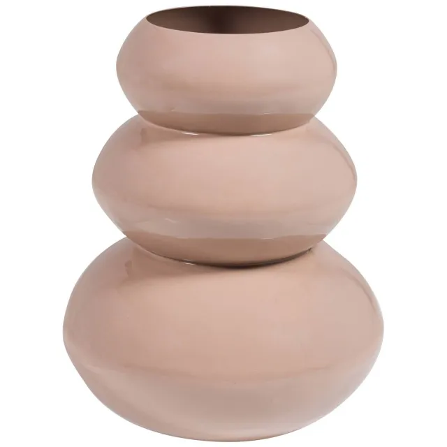 WOOOD Tera Vaas - Metaal - Hoogglans Lichtgeel - 35x28x28 light pink