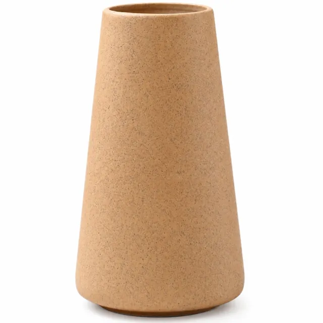 SWGOTA Keramische vaas bruin met zwarte spikkels - 14,5 cm hoog, diameter 8,3 cm, opening 5,5 cm - voor kunstbloemen