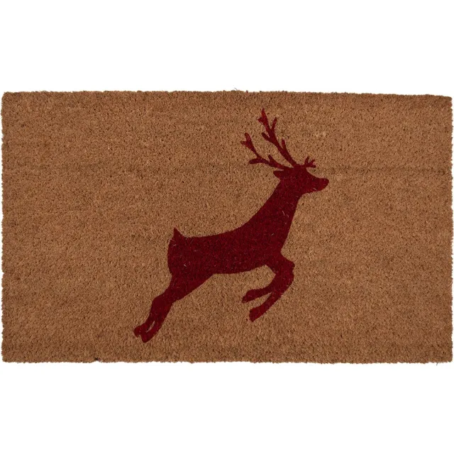 Clayre & Eef Deurmat 75x45 cm Bruin Kokos Hert
