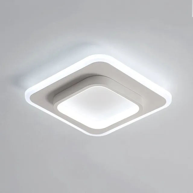 Haobosic Moderne LED plafondlamp, 24W acryl mode vierkante plafondlamp, diameter 24cm White