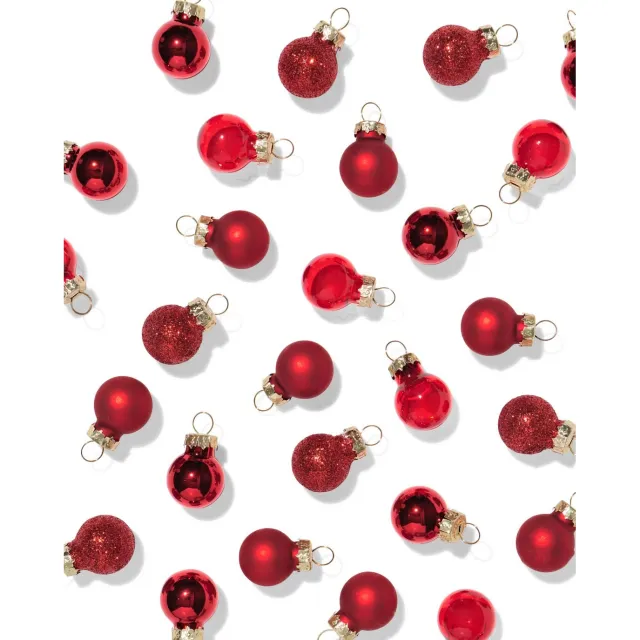 HEMA Kerstballen set glas mini rood - 36 stuks (rood)