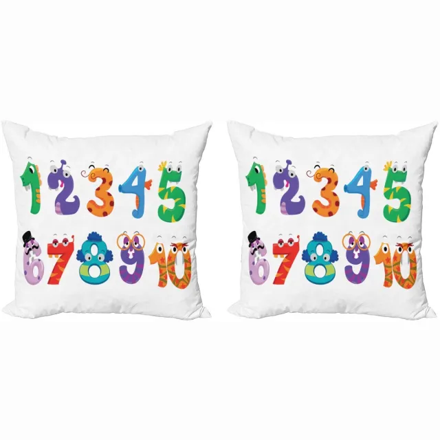 ABAKUHAUS nummer kussenhoes-set – 2x40x40 cm – multikleurig – digitaal bedrukt Mehrfarbig