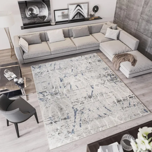 Tapiso Troya Vloerkleed Woonkamer Slaapkamer Beige Design Eyecatcher Interieur Stijlvol Woonsfeer Modern Trendy Duurzaam Hoogwaardig Tapijt Lichtgrijs3