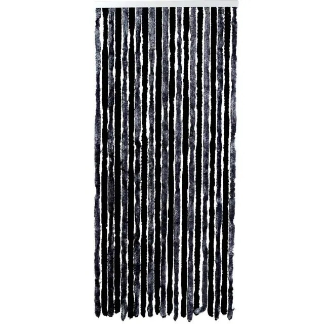 Happy Rhino Vliegengordijn Chenille Gemeleerd Lichtgrijs Donkergrijs - 90 x 205 cm - Hordeur