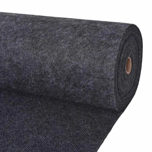 vidaXL Tapijt Antracietkleurig 1,2 x 15 m Polyester Anthraciet