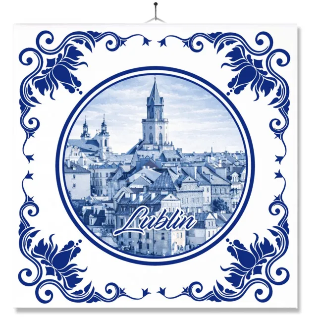MC Living Tegel Met Opdruk | Lublin | Delft Blauw | Cadeau | Inclusief Geschenkdoos | Standaard | Ophangsysteem Ontwerp 3