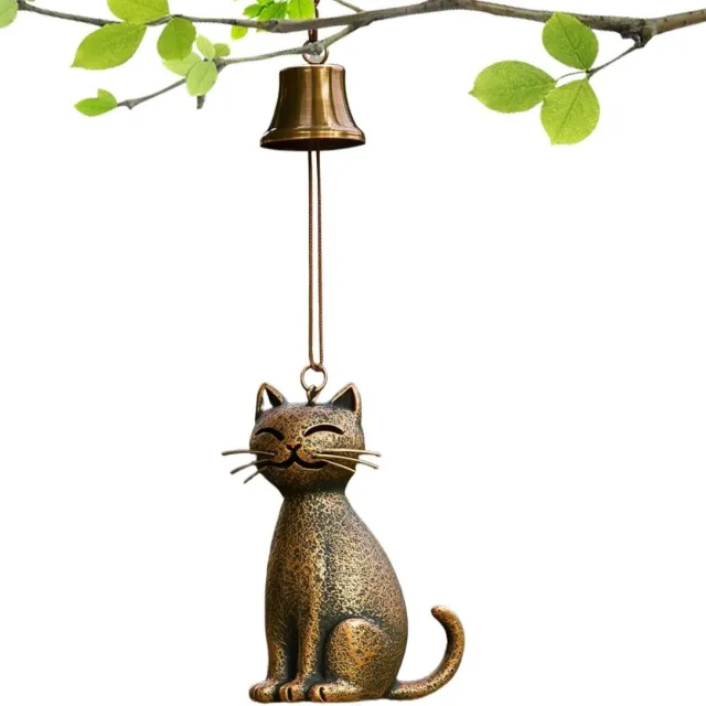 KZQ Elegant Windspel Met Kattenmotief – Decoratief Tuinbeeld En Gedenkobject Voor Buiten, Balkon, Tuin En Terras Zoals in de figuur wordt getoond