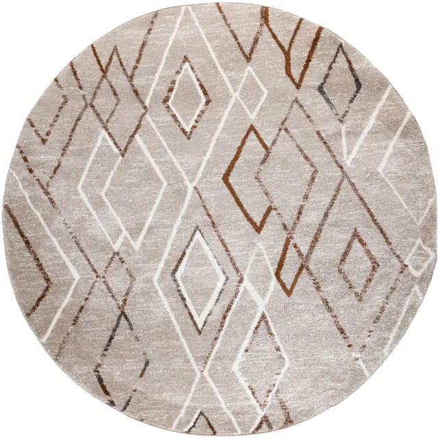 Fraai Berber vloerkleed rond - Blend Diamond Beige - Ø 100cm
