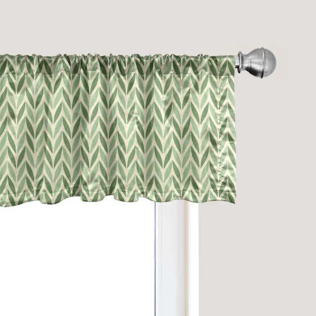 ABAKUHAUS Retro Raamvalletje, Gordijnvalletje voor Keuken en Slaapkamer met Tunnelzoom, 137 cm x 45 cm, Lichtgroen Groen licht groen