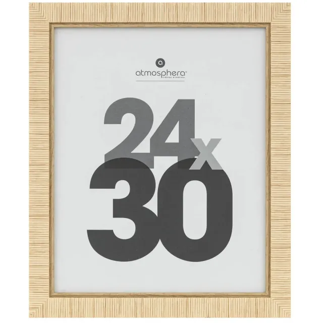 Atmosphera Fotolijstje Bali - voor 24 x 30 cm foto - beige - mdf/glas - ornament frame 29 x 35 cm - staand/hangend
