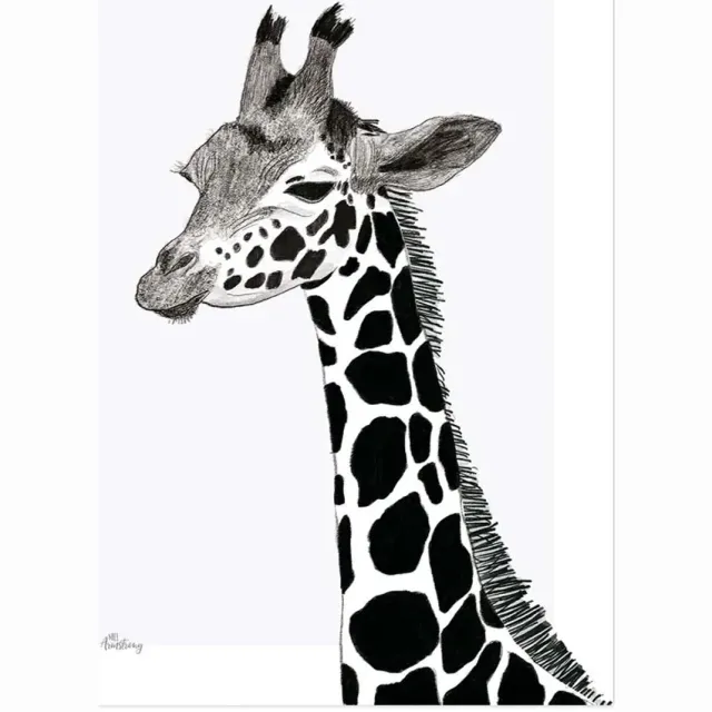 Lilipinso poster giraffe zwart wit