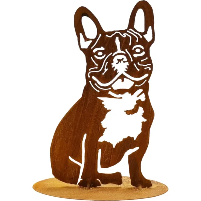 Dream-Garden Tuinbeeld Patser de Bulldog -B16 x H31cm Roest bruin