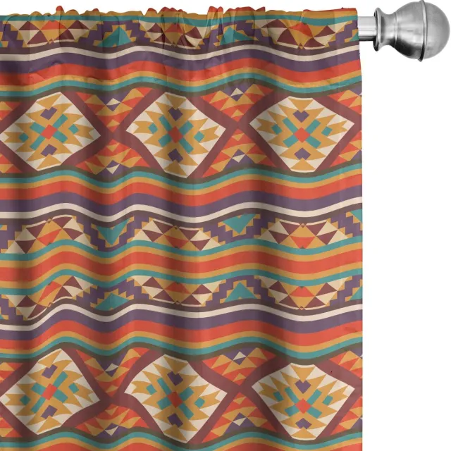 ABAKUHAUS 10183 – Kleurrijke gordijnen – Geometrisch – 2x75x175 cm Mehrfarbig