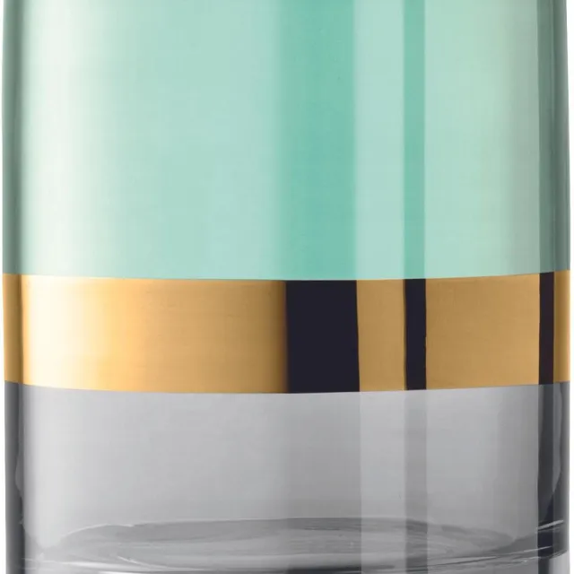 L.S.A. Bangle Windlicht - Glas - 18 cm - Metallic Groen