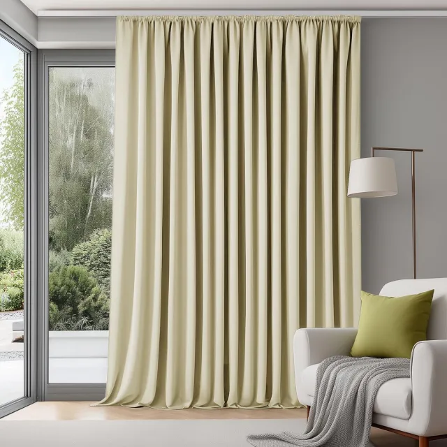 Famanu Verduisterend gordijn, 200 x 245 cm, lichtbeige, perfect voor het creëren van privacy Crème